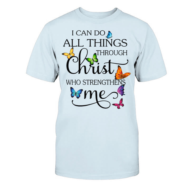 Christianartworkshop Empowered by Christ Unisex Cotton T-Shirt - Blue - 2XL - image 8