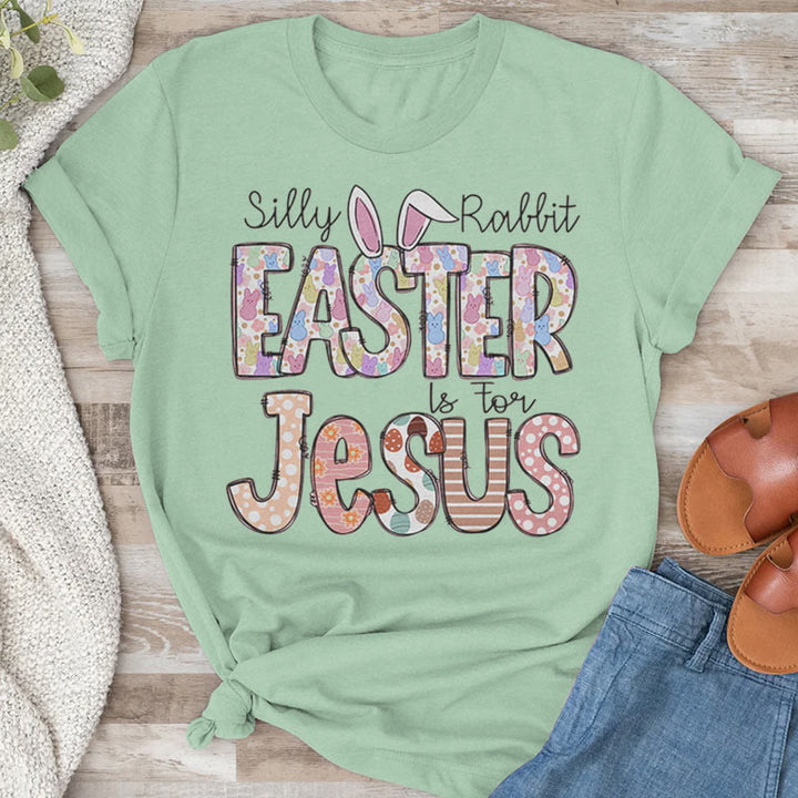 Christianartworkshop Easter is for Jesus, Marshmallow Bunnies T-Shirt