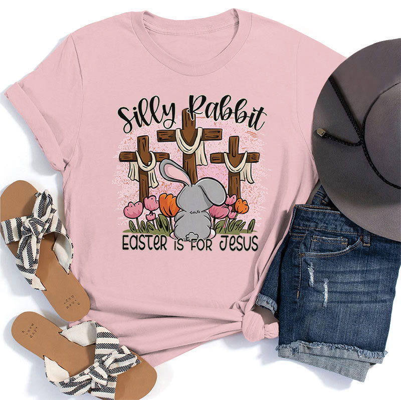 Christianartworkshop Silly Rabbit Easter is for Jesus T-shirt - Pink - 2XL - image 5