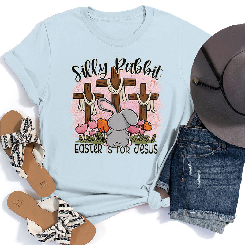 Christianartworkshop Silly Rabbit Easter is for Jesus T-shirt - Blue - 2XL - image 4