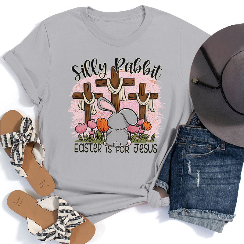 Christianartworkshop Silly Rabbit Easter is for Jesus T-shirt - Grey - 2XL - image 2