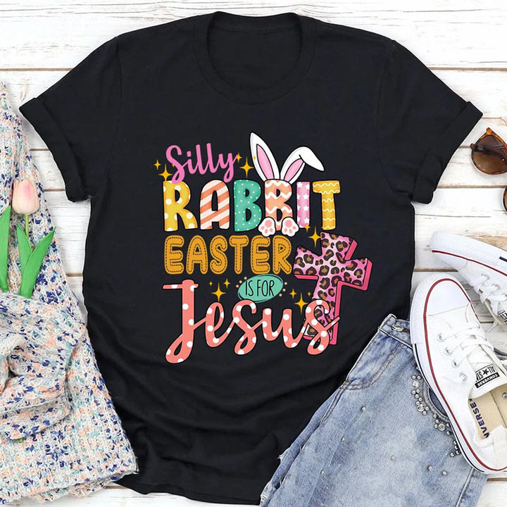Christianartworkshop Silly Rabbit Easter Is for Jesus Christian Easter Tee - Black - 2XL - image 0