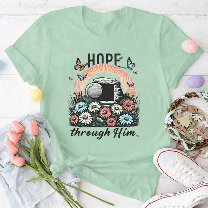 Christianartworkshop Hope Thought Him Christian T-Shirt - Grass Green - 2XL - image 8