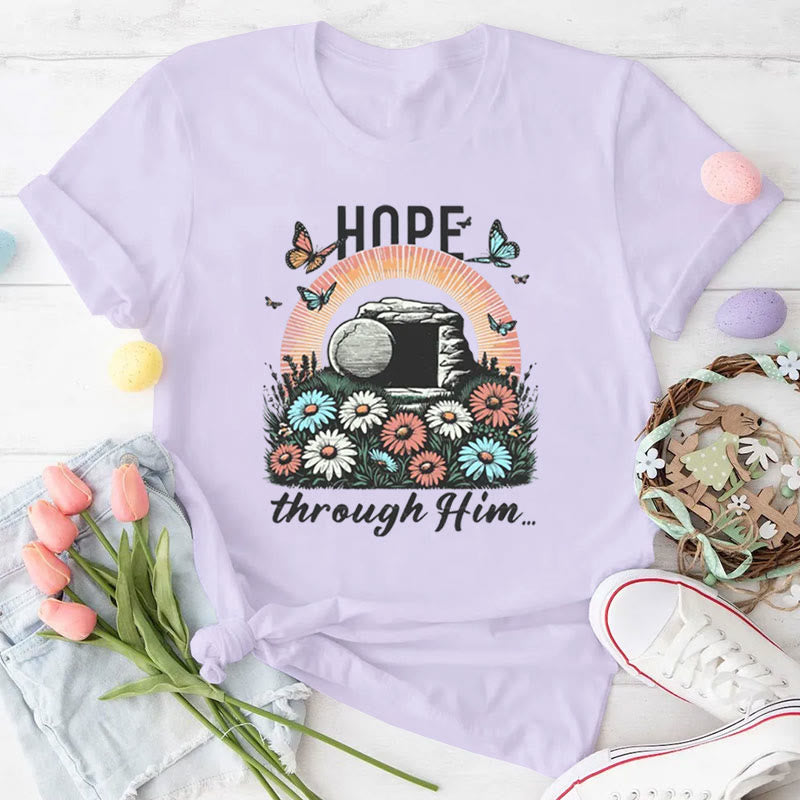 Christianartworkshop Hope Thought Him Christian T-Shirt - Purple - 2XL - image 7
