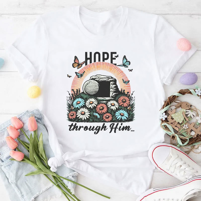 Christianartworkshop Hope Thought Him Christian T-Shirt - White - 2XL - image 0