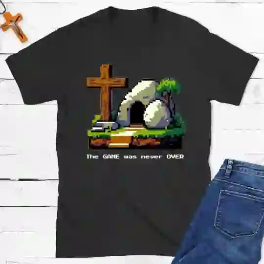 Christianartworkshop The Game Was Never Over Christian T-Shirt - Black - 2XL - image 1
