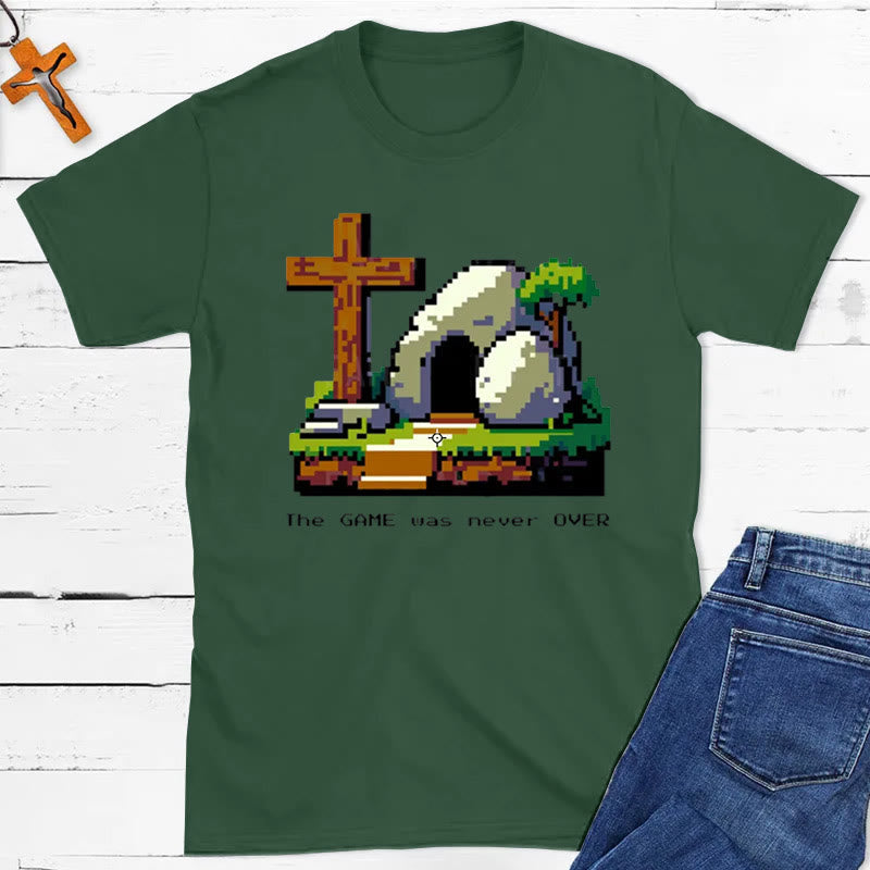 Christianartworkshop The Game Was Never Over Christian T-Shirt - Dark Green - 2XL - image 10