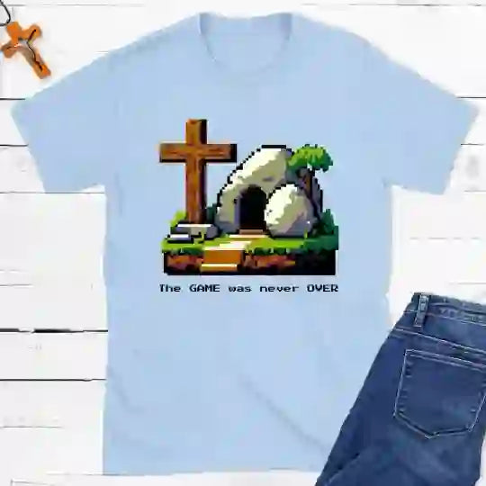 Christianartworkshop The Game Was Never Over Christian T-Shirt - Light Blue - 2XL - image 6