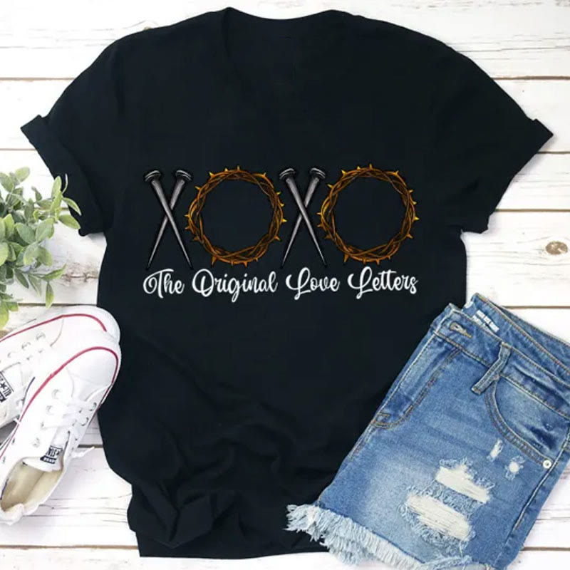 Christianartworkshop XOXO The Original Love Letters T-Shirt - Black - 2XL - image 5