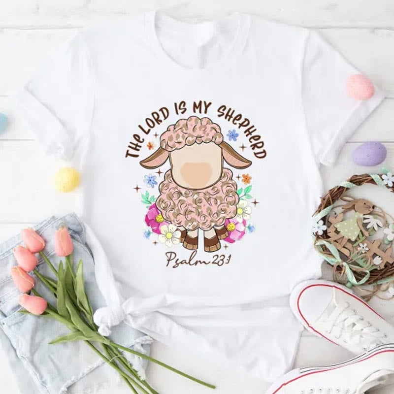 Christianartworkshop The Lord Is My Shepherd Christian T-Shirt - White - 2XL - image 2
