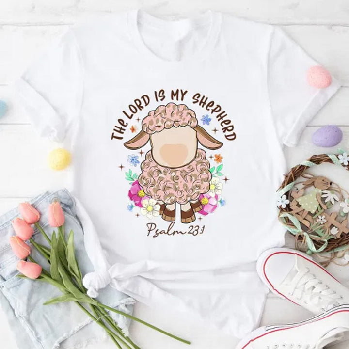 Christianartworkshop The Lord Is My Shepherd Christian T-Shirt - White - 2XL - image 2