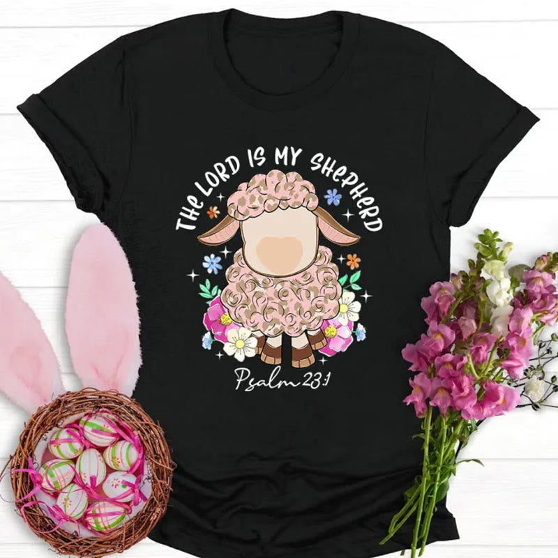 Christianartworkshop The Lord Is My Shepherd Christian T-Shirt - Black - 2XL - image 0