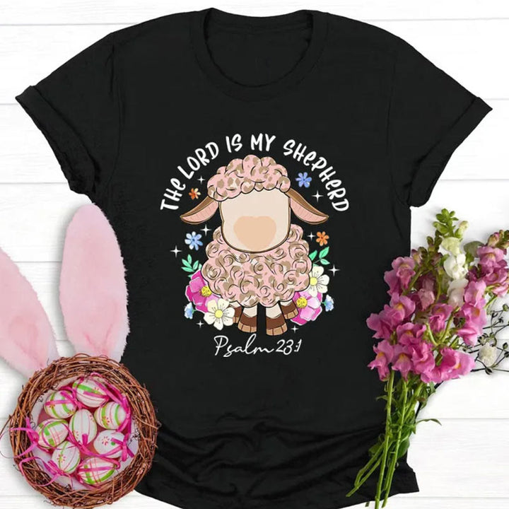 Christianartworkshop The Lord Is My Shepherd Christian T-Shirt - Black - 2XL - image 0