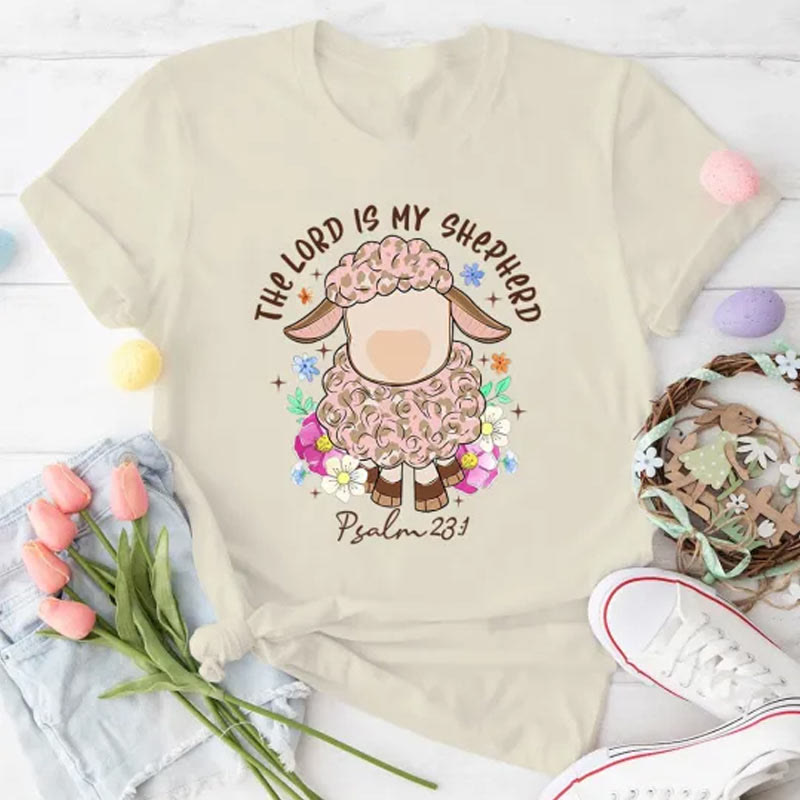 Christianartworkshop The Lord Is My Shepherd Christian T-Shirt - Sand - 2XL - image 3