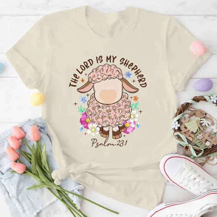 Christianartworkshop The Lord Is My Shepherd Christian T-Shirt - Sand - 2XL - image 3