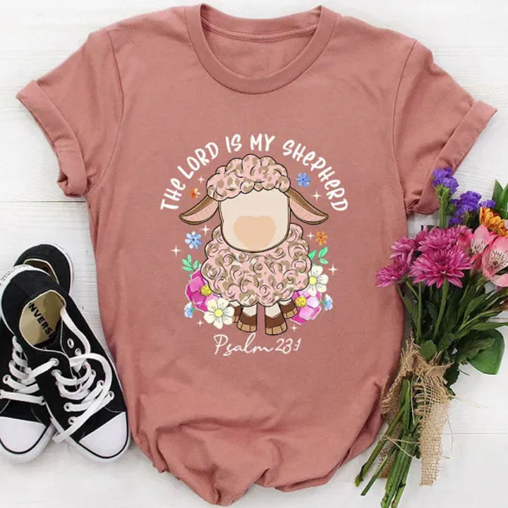 Christianartworkshop The Lord Is My Shepherd Christian T-Shirt - Mauve - 2XL - image 5