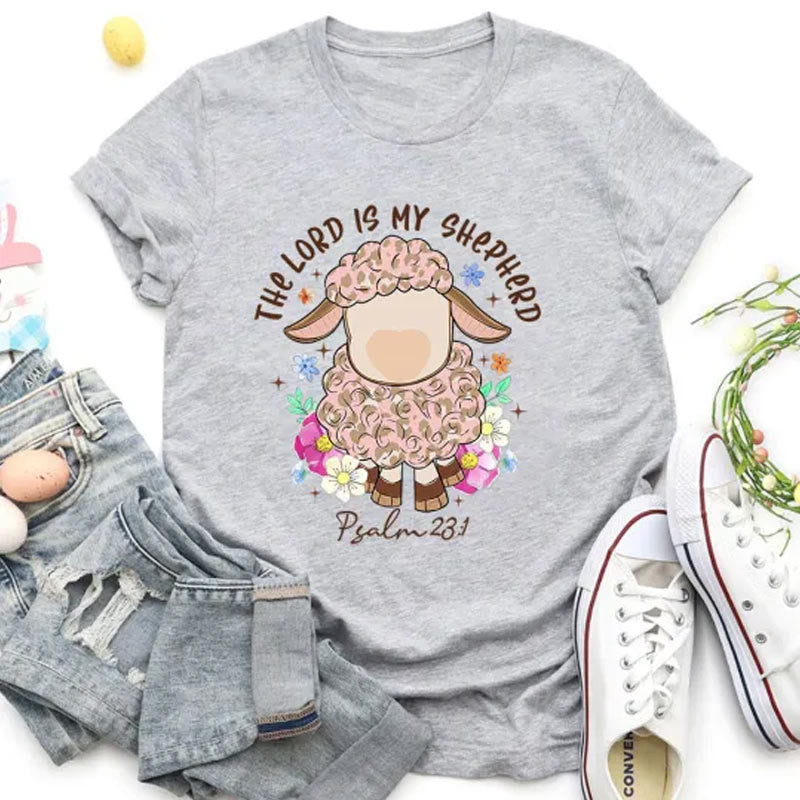 Christianartworkshop The Lord Is My Shepherd Christian T-Shirt - Light Gray - 2XL - image 4