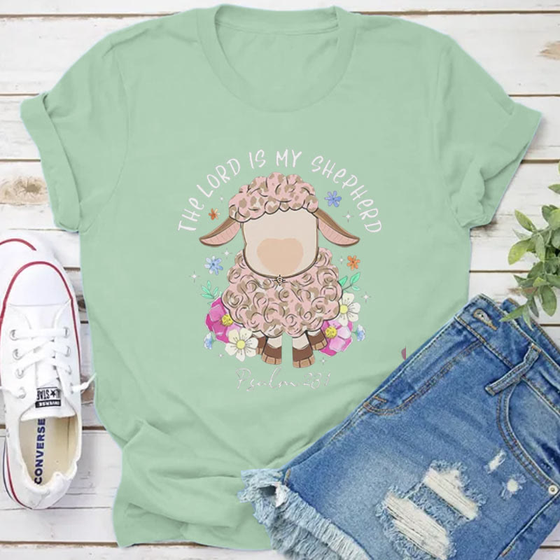 Christianartworkshop The Lord Is My Shepherd Christian T-Shirt - Grass Green - 2XL - image 9