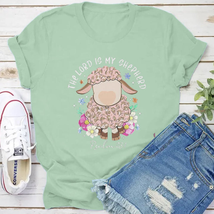 Christianartworkshop The Lord Is My Shepherd Christian T-Shirt - Grass Green - 2XL - image 9