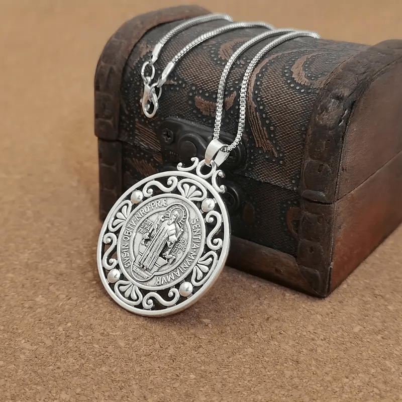 FREE Today: St. Benedict Medal Exquisite Crafted Necklace: A Symbol of Faith & Protection