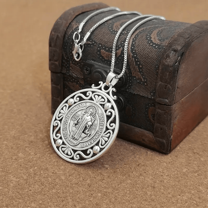 FREE Today: St. Benedict Medal Exquisite Crafted Necklace: A Symbol of Faith & Protection