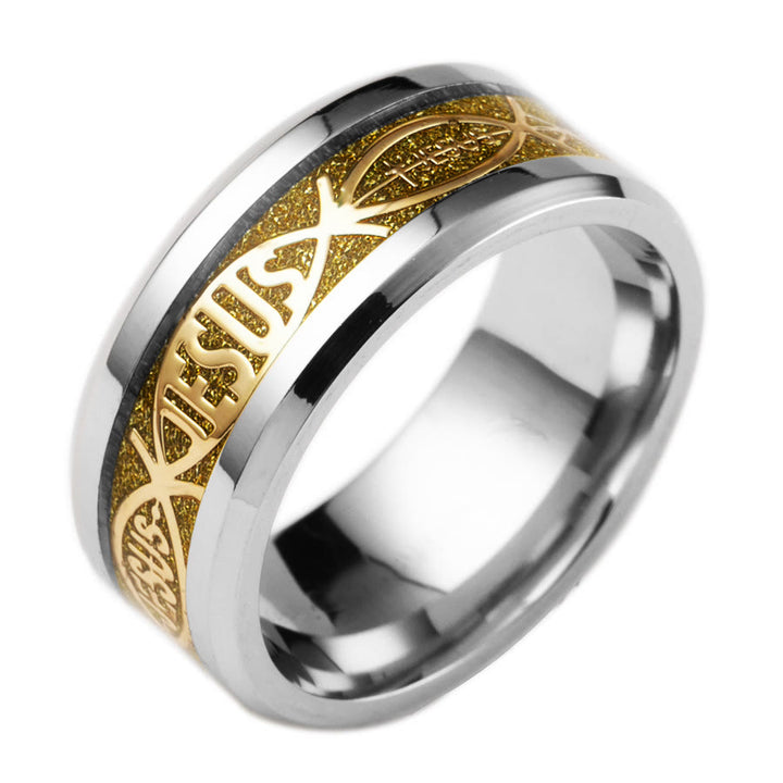 FREE Today: Rustic Ichthys Jesus Fish Sparkle Ring - Faith and Devotion