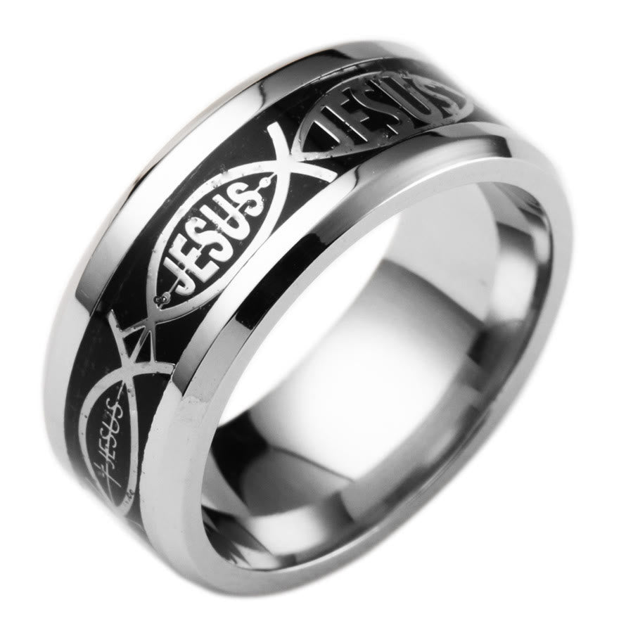 FREE Today: Rustic Ichthys Jesus Fish Sparkle Ring - Faith and Devotion