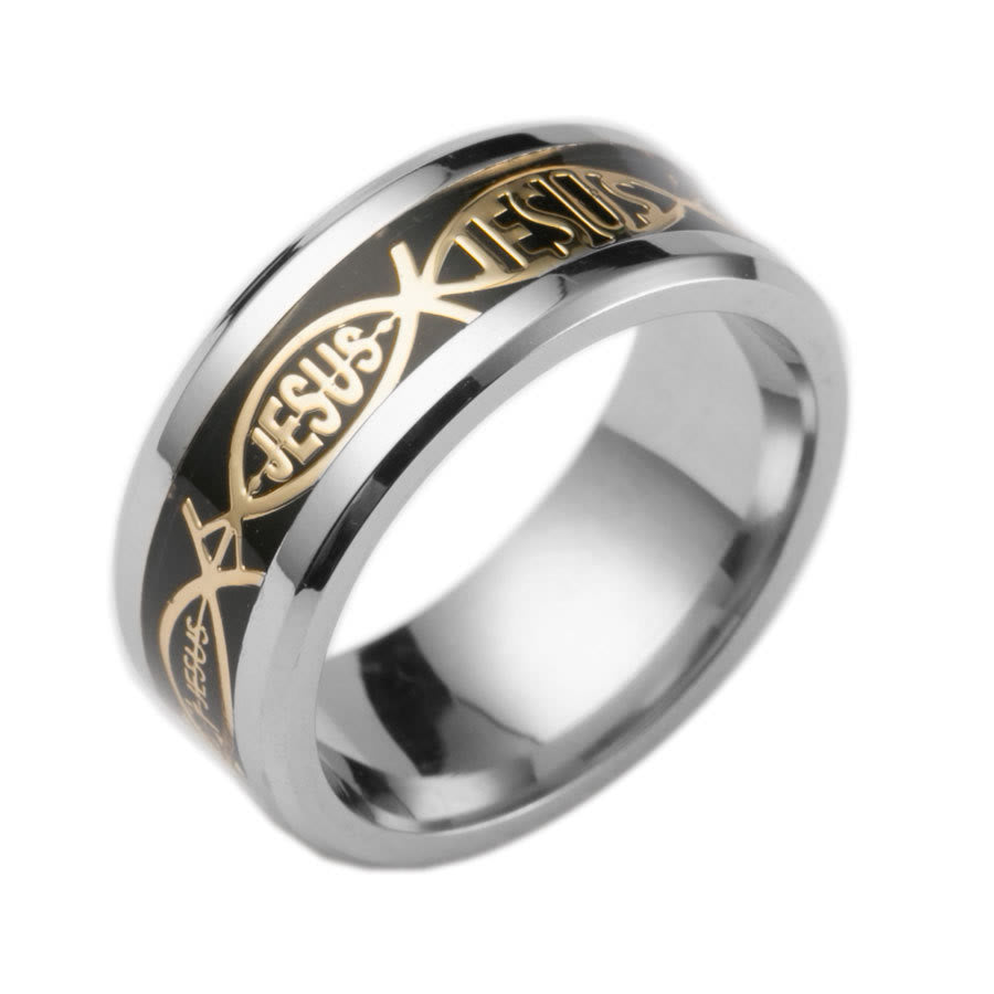 FREE Today: Rustic Ichthys Jesus Fish Sparkle Ring - Faith and Devotion