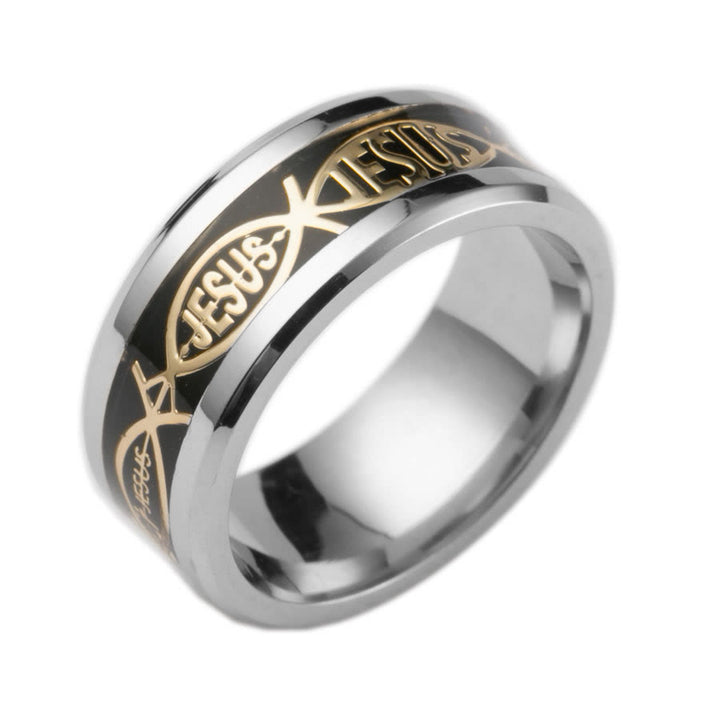 FREE Today: Rustic Ichthys Jesus Fish Sparkle Ring - Faith and Devotion