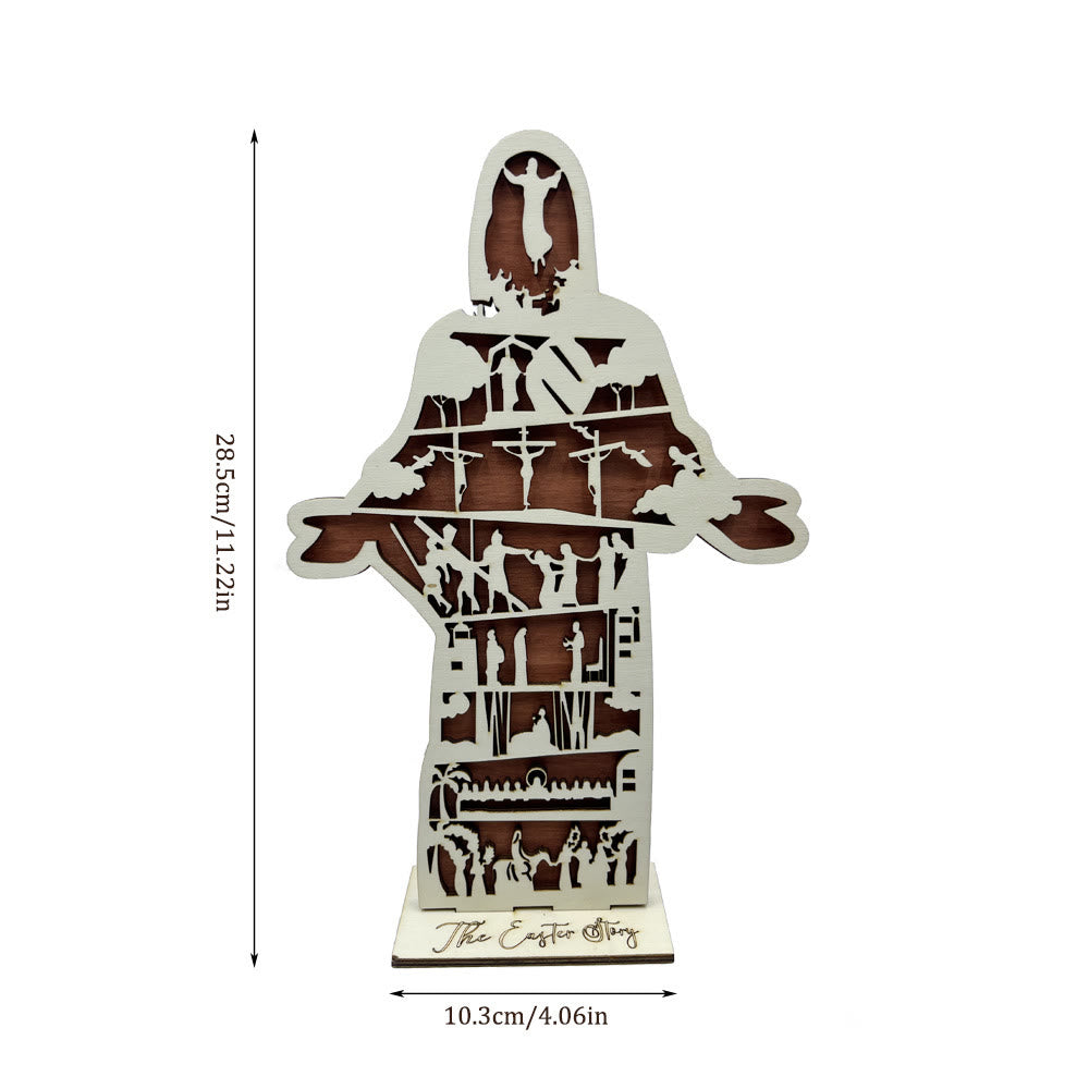 Christianartworkshop Easter Jesus Wooden Decorative Ornament: Jesus Life Journey