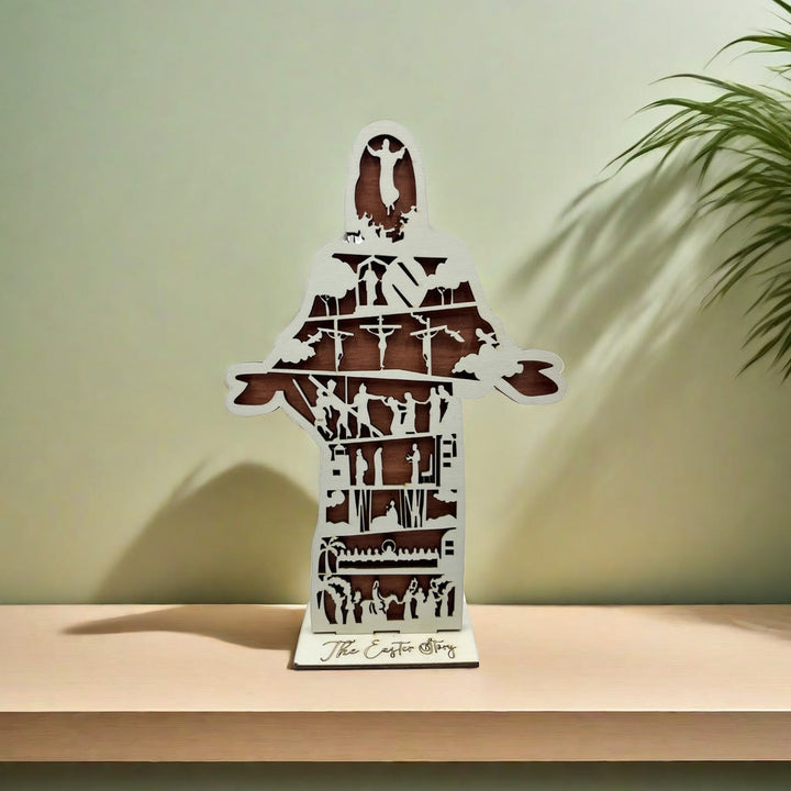 Christianartworkshop Easter Jesus Wooden Decorative Ornament: Jesus Life Journey