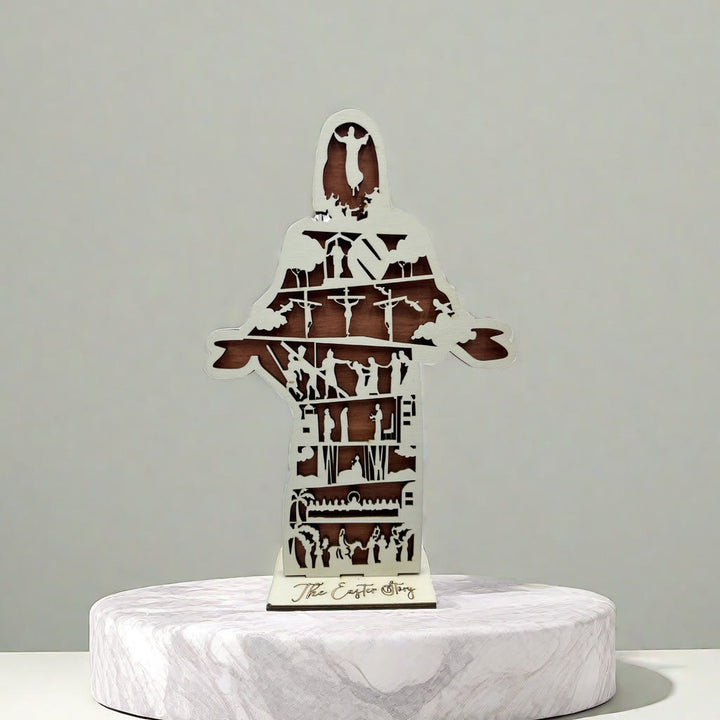 Christianartworkshop Easter Jesus Wooden Decorative Ornament: Jesus Life Journey