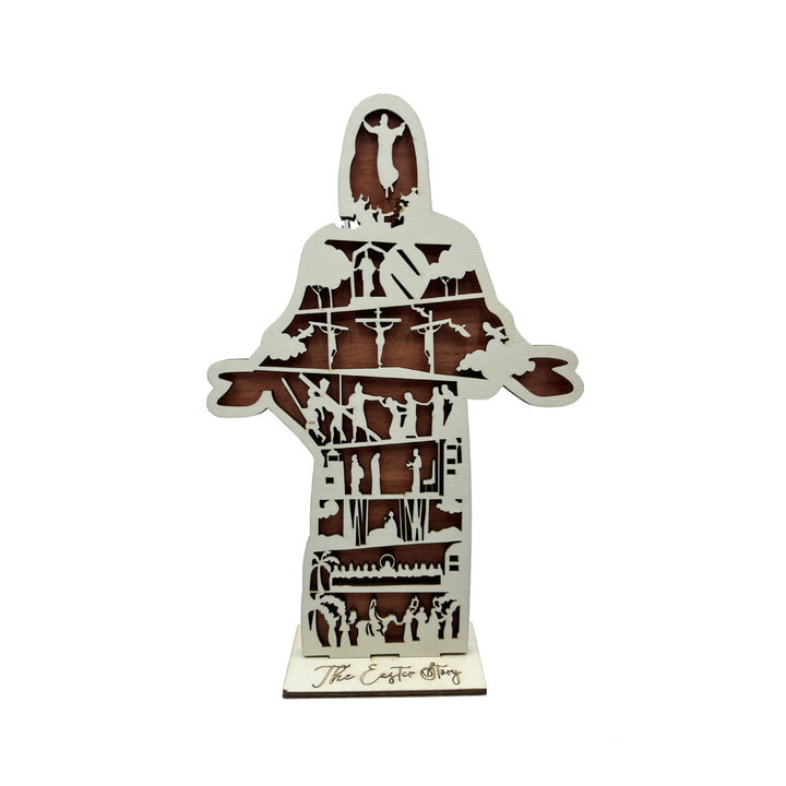 Christianartworkshop Easter Jesus Wooden Decorative Ornament: Jesus Life Journey
