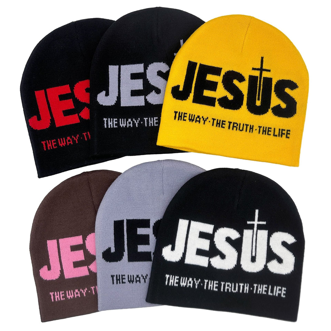 Christianartworkshop JESUS Jacquard Autumn/Winter Outdoor Cycling Knit Hat