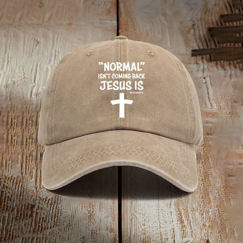 Christianartworkshop Jesus Is Coming Back Unisex Distressed Washed Cotton Hat