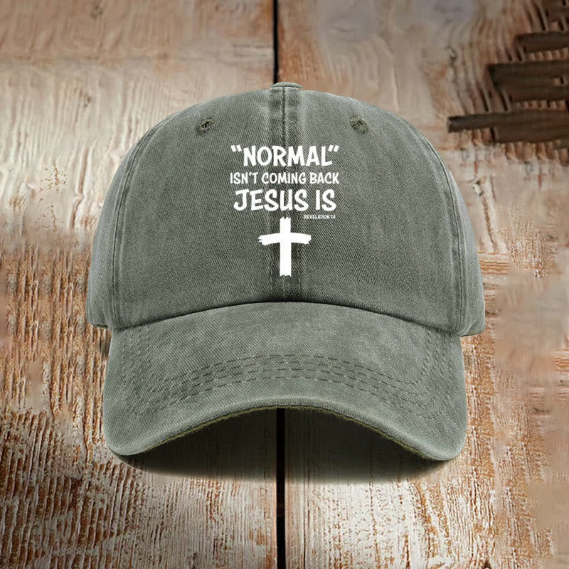 Christianartworkshop Jesus Is Coming Back Unisex Distressed Washed Cotton Hat