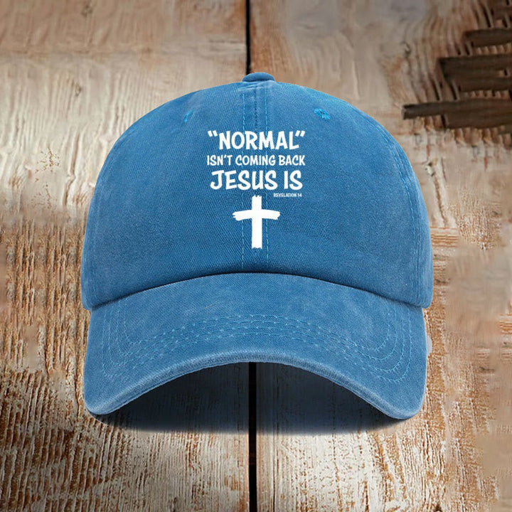 Christianartworkshop Jesus Is Coming Back Unisex Distressed Washed Cotton Hat