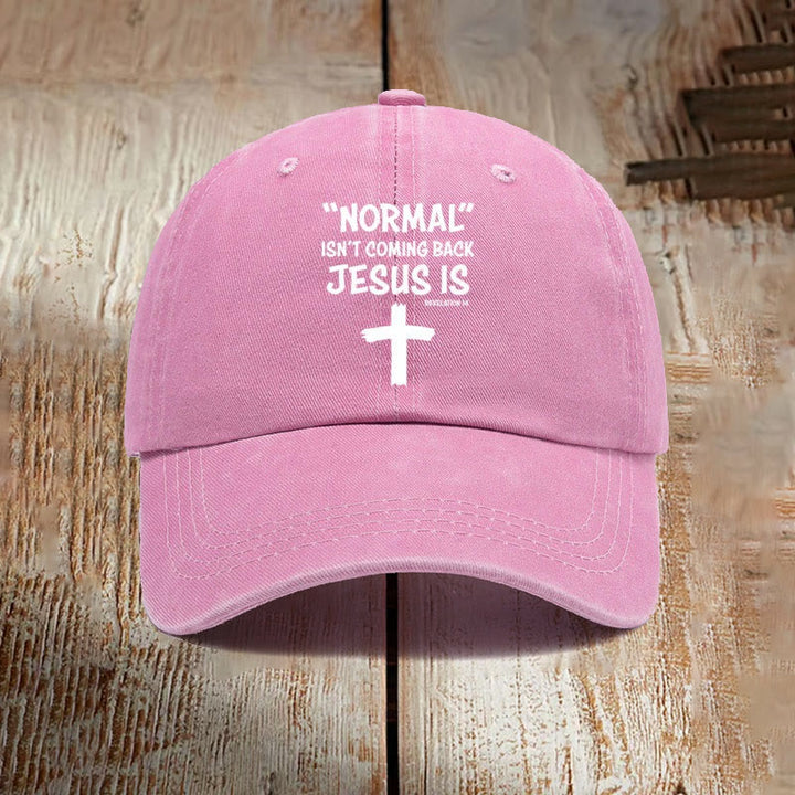 Christianartworkshop Jesus Is Coming Back Unisex Distressed Washed Cotton Hat