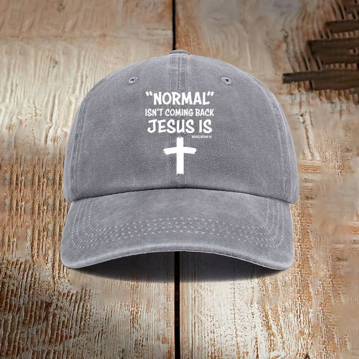 Christianartworkshop Jesus Is Coming Back Unisex Distressed Washed Cotton Hat