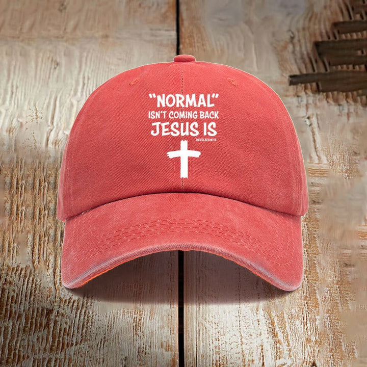 Christianartworkshop Jesus Is Coming Back Unisex Distressed Washed Cotton Hat