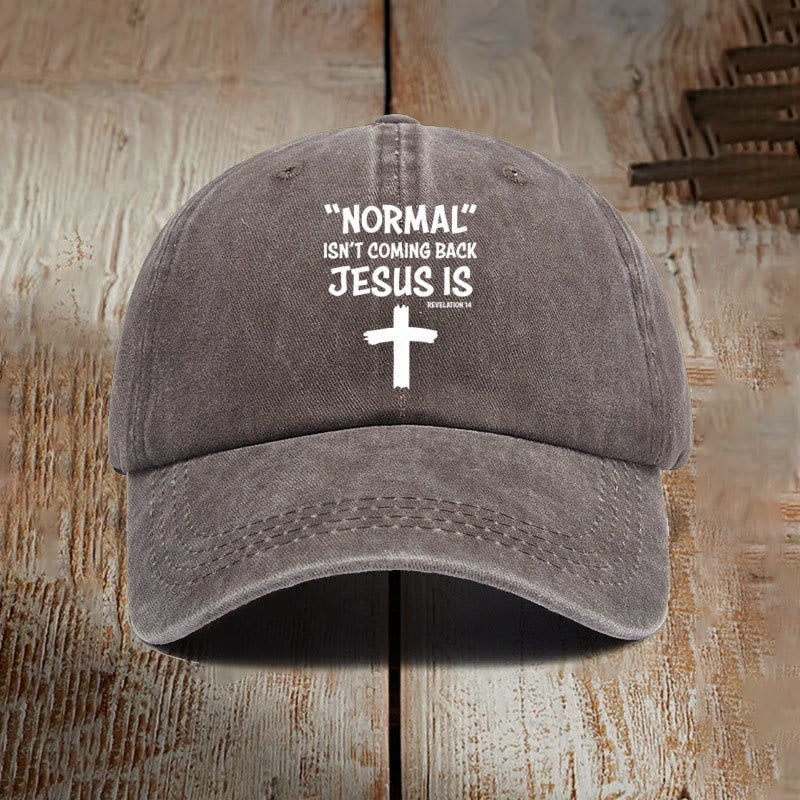 Christianartworkshop Jesus Is Coming Back Unisex Distressed Washed Cotton Hat