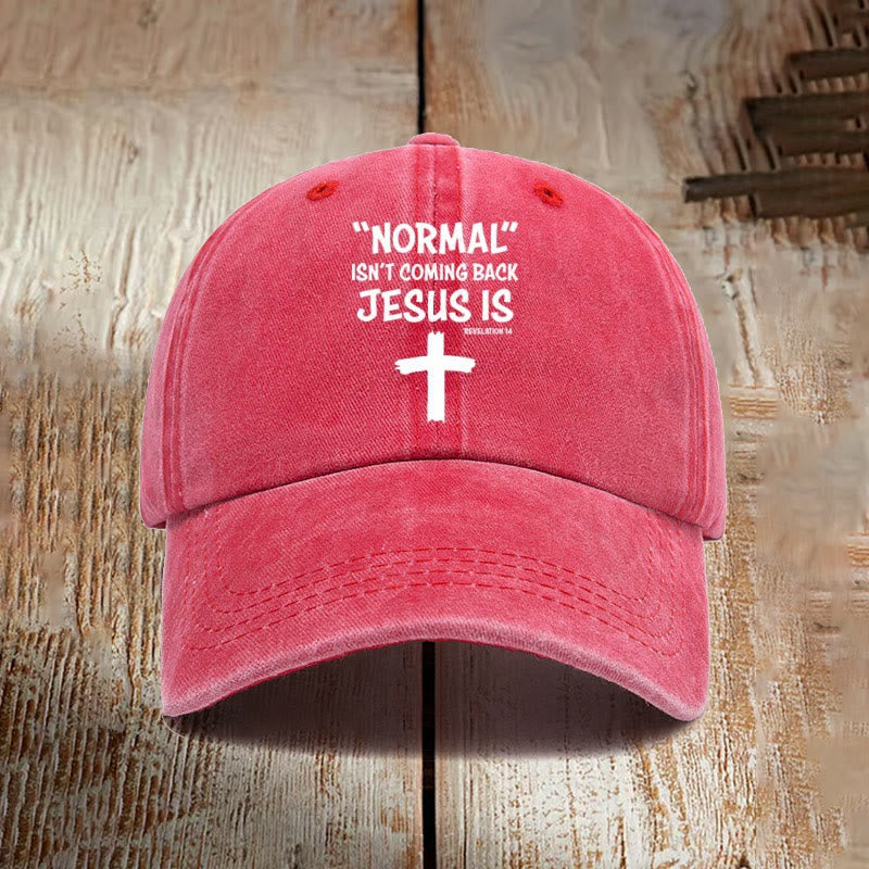 Christianartworkshop Jesus Is Coming Back Unisex Distressed Washed Cotton Hat