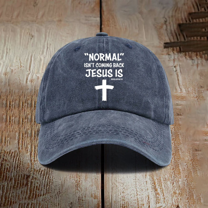 Christianartworkshop Jesus Is Coming Back Unisex Distressed Washed Cotton Hat