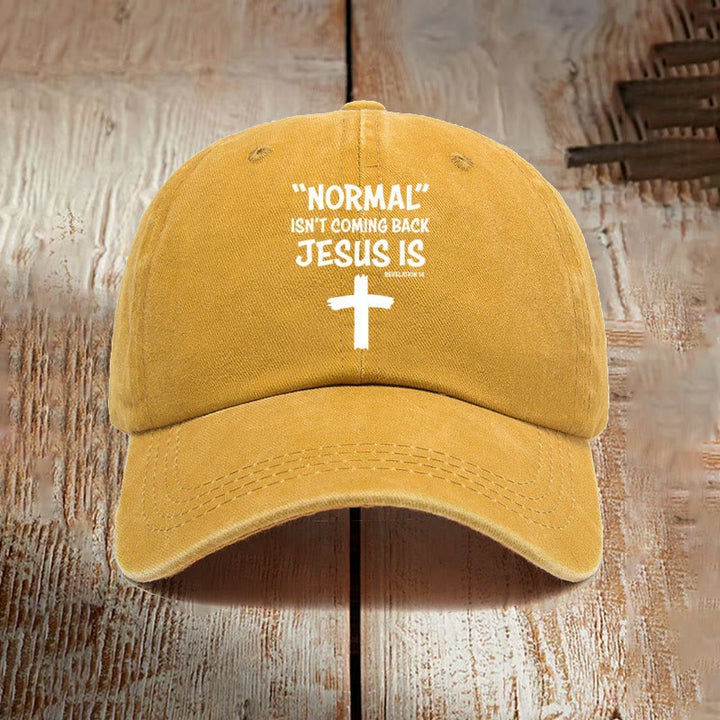 Christianartworkshop Jesus Is Coming Back Unisex Distressed Washed Cotton Hat