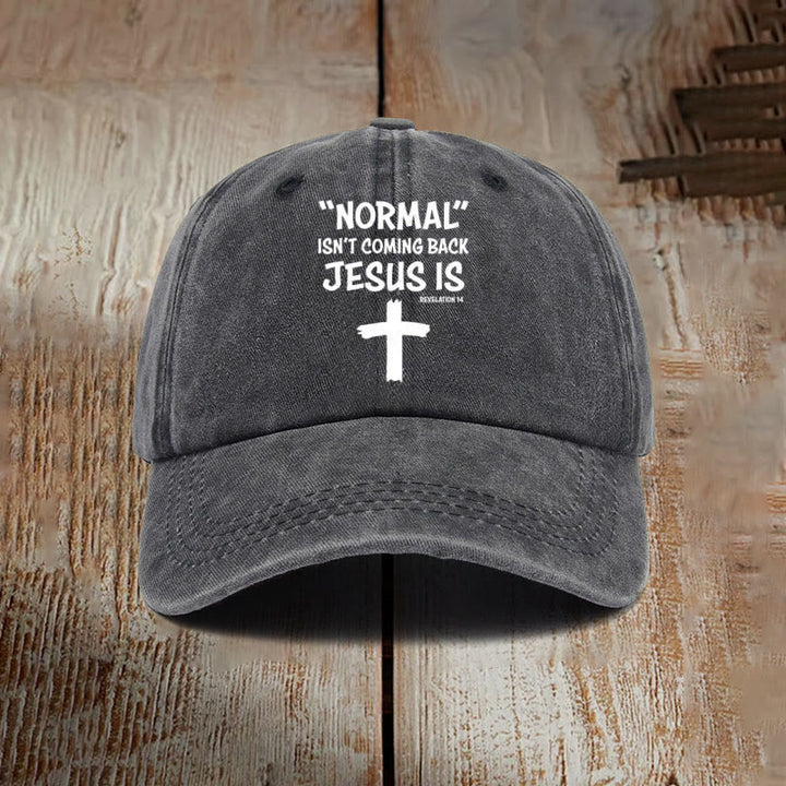 Christianartworkshop Jesus Is Coming Back Unisex Distressed Washed Cotton Hat