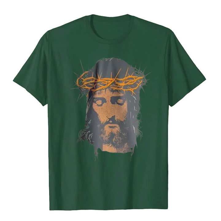 Christianartworkshop Jesus Face and Crown of Thorns Graphic T-Shirt - image 25