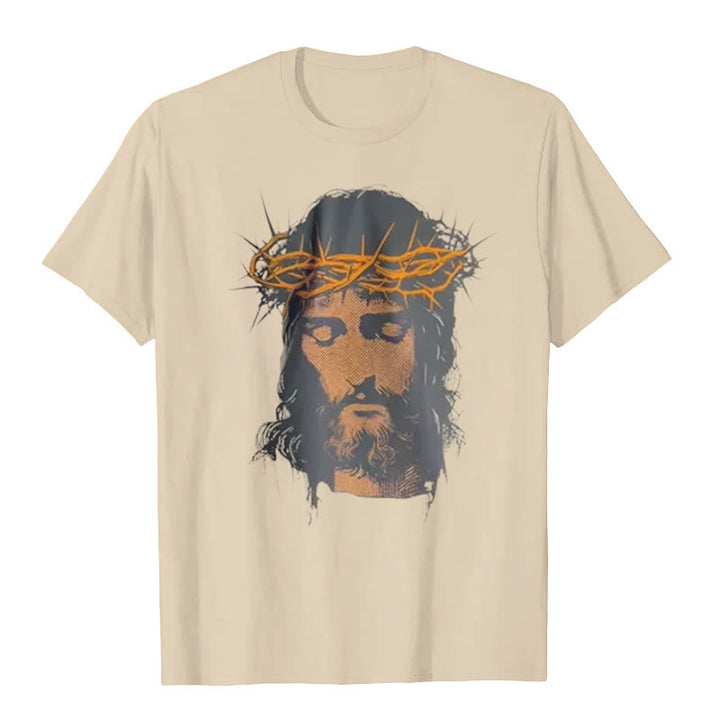Christianartworkshop Jesus Face and Crown of Thorns Graphic T-Shirt - image 7