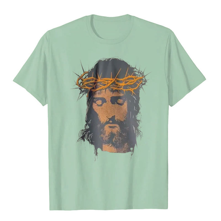 Christianartworkshop Jesus Face and Crown of Thorns Graphic T-Shirt - image 22