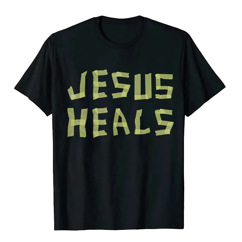 Christianartworkshop Jesus Heals Graphic T-Shirt - Black - 2XL - image 0