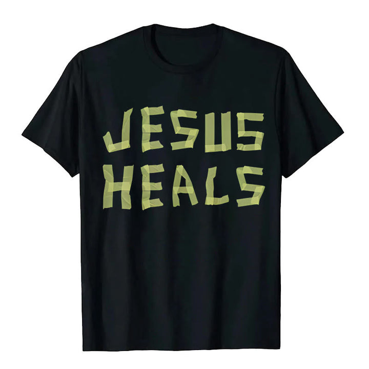 Christianartworkshop Jesus Heals Graphic T-Shirt - Black - 2XL - image 0